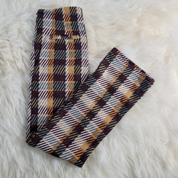 VGUC Free People | Clean Crop Flare Plaid Pants Made In Turkey | Size 0 - Picture 4 of 6